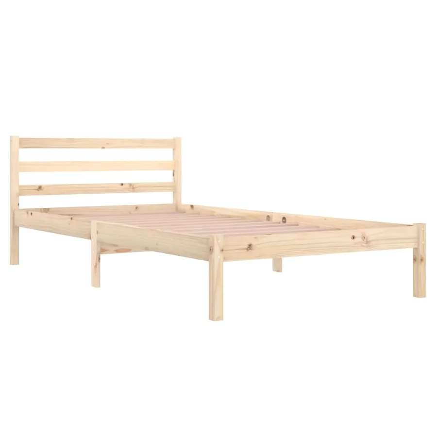 Cadre de lit sans matelas bois massif de pin 100x200 cm - 3