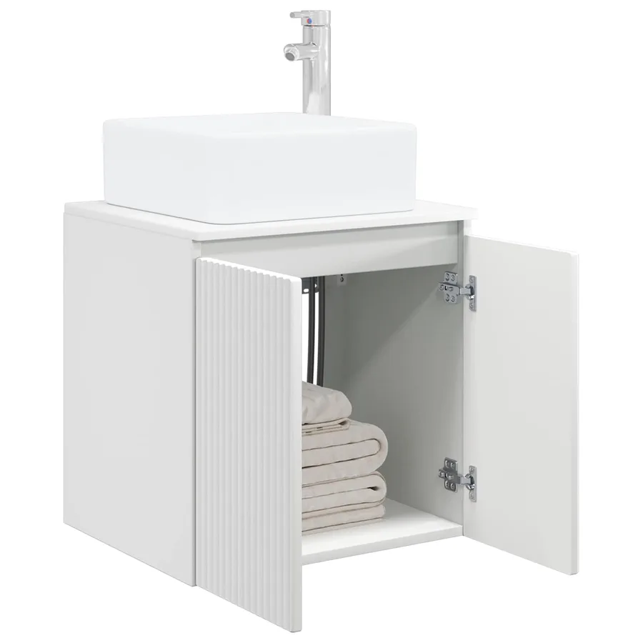 Vanité de lavabo mural Blanc 49,5 x 41 x 63 cm - 3