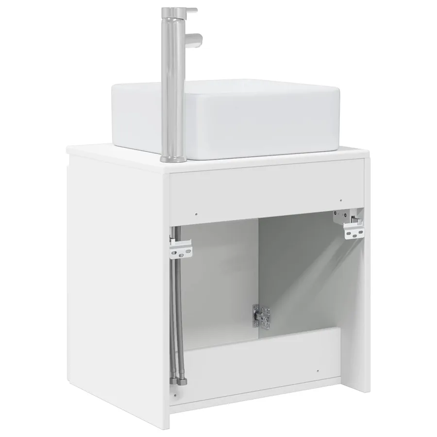 Vanité de lavabo mural Blanc 49,5 x 41 x 63 cm - 5