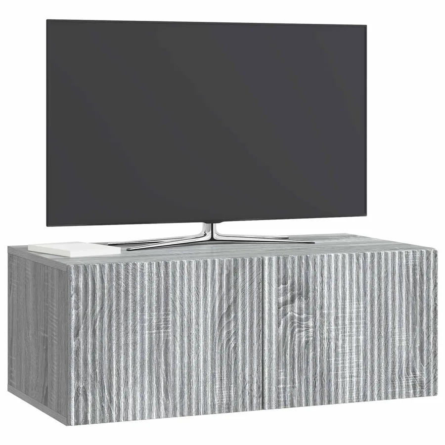 Meuble TV mural Sonoma gris 78,5 x 41 x 30 cm Bois d'ingénierie - 3