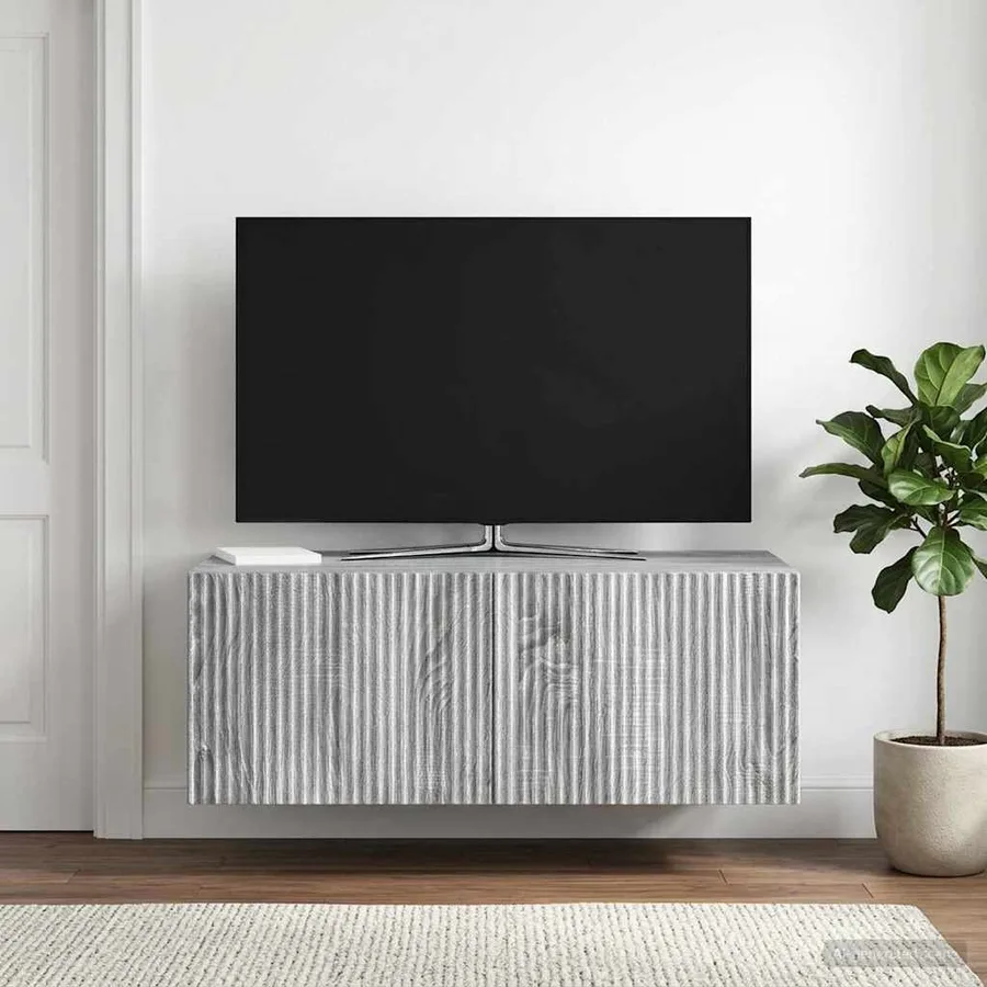 Meuble TV mural Sonoma gris 78,5 x 41 x 30 cm Bois d'ingénierie - 4