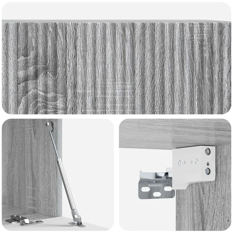 Meuble TV mural Sonoma gris 78,5 x 41 x 30 cm Bois d'ingénierie - 9