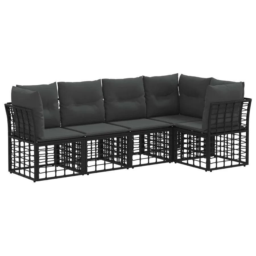 Ensemble de canapés d'extérieur Noir Polyester - 2