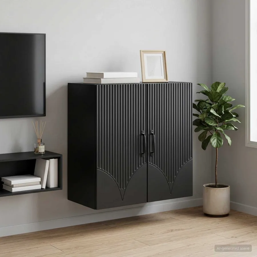 Armoire Murale Noir 59 x 31 x 60 cm Bois d'ingénierie