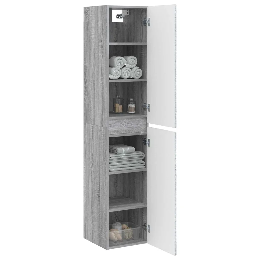 Cabinet de Salle de Bain Mural Sonoma gris 33 x 34,5 x 160 cm - 3