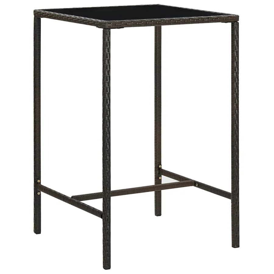 Ensemble de bar de jardin 3 pcs Résine tressée Marron - 3