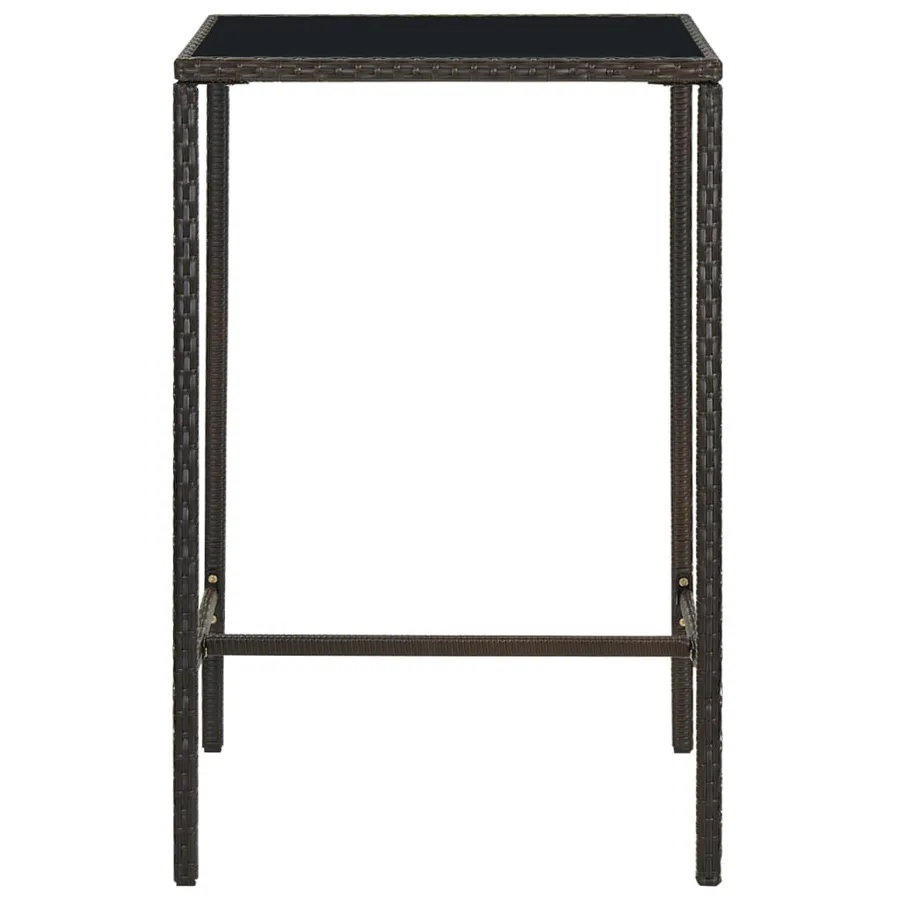 Ensemble de bar de jardin 3 pcs Résine tressée Marron - 4