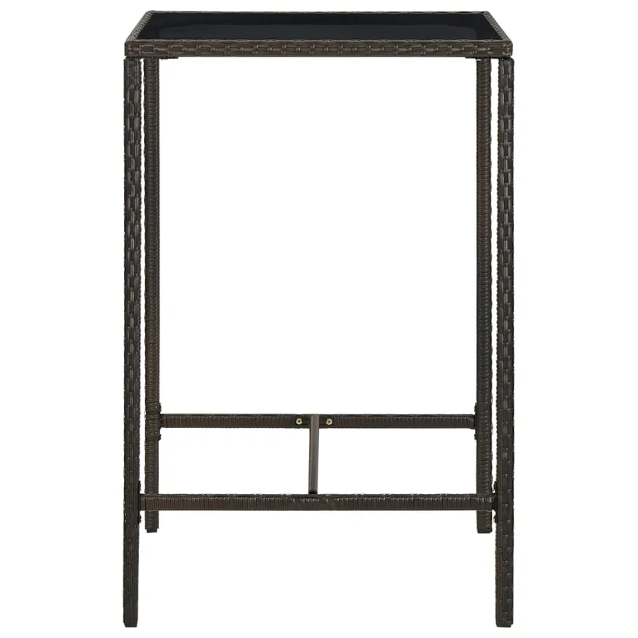 Ensemble de bar de jardin 3 pcs Résine tressée Marron - 5