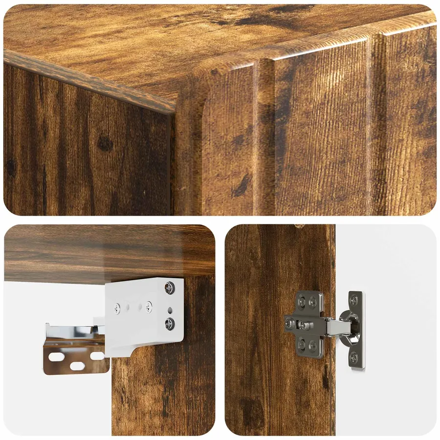 Armoire Murale Chêne fumé 33 x 34,5 x 94 cm Bois d'ingénierie - 7