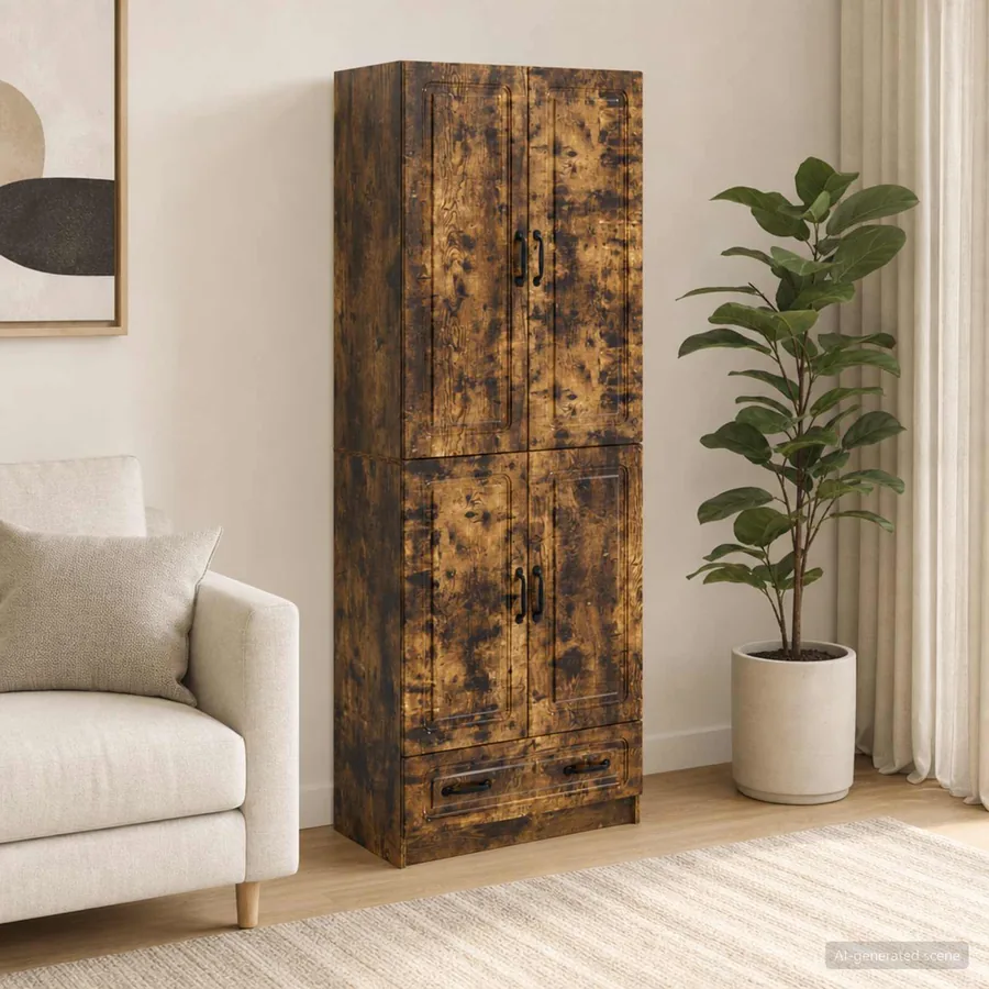 Ensemble de Meubles 2 pcs Chêne fumé Bois d'ingénierie