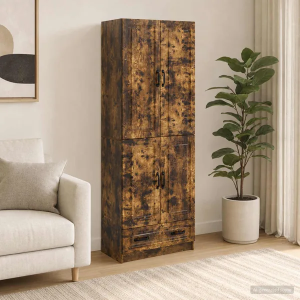 Ensemble de Meubles 2 pcs Chêne fumé Bois d'ingénierie