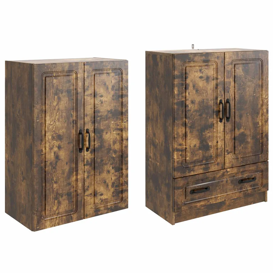 Ensemble de Meubles 2 pcs Chêne fumé Bois d'ingénierie - 4