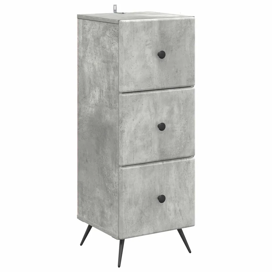 Armoire à tiroirs Gris béton 33 x 34,5 x 90 cm - 2
