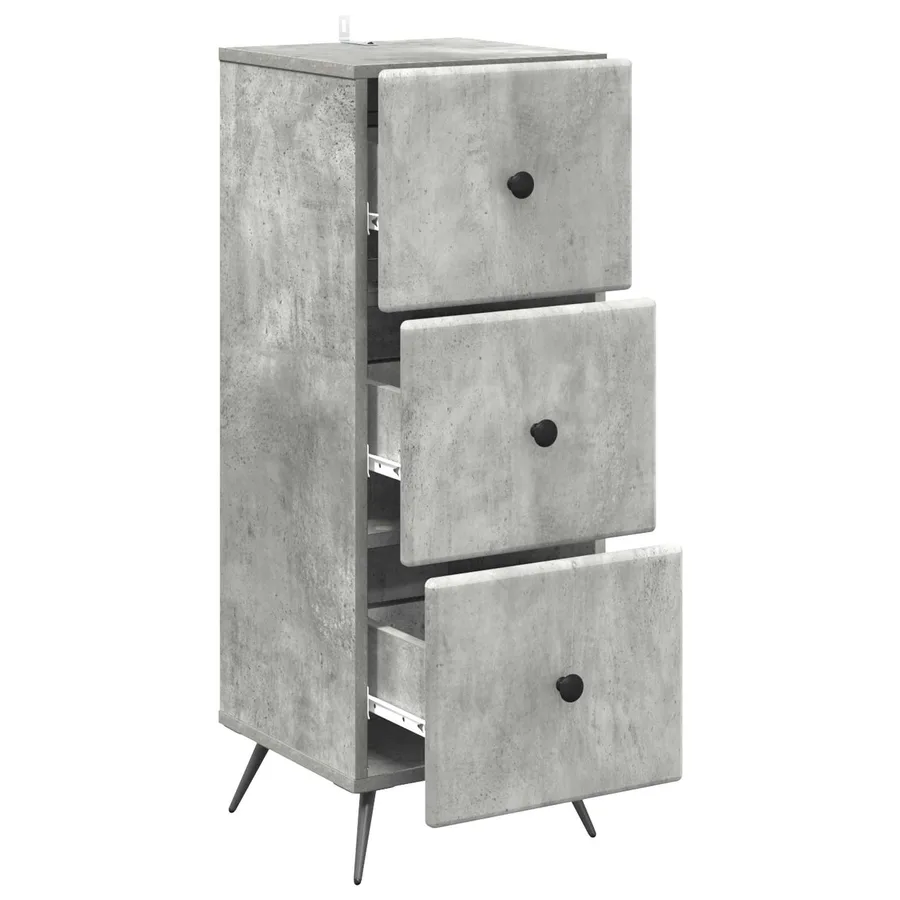 Armoire à tiroirs Gris béton 33 x 34,5 x 90 cm - 5