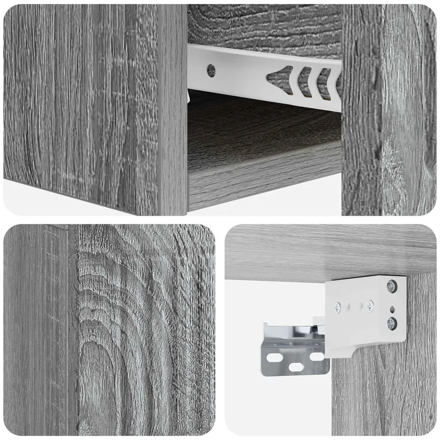 Table d'appoint murale Sonoma gris 59 x 34,5 x 17 cm - 8