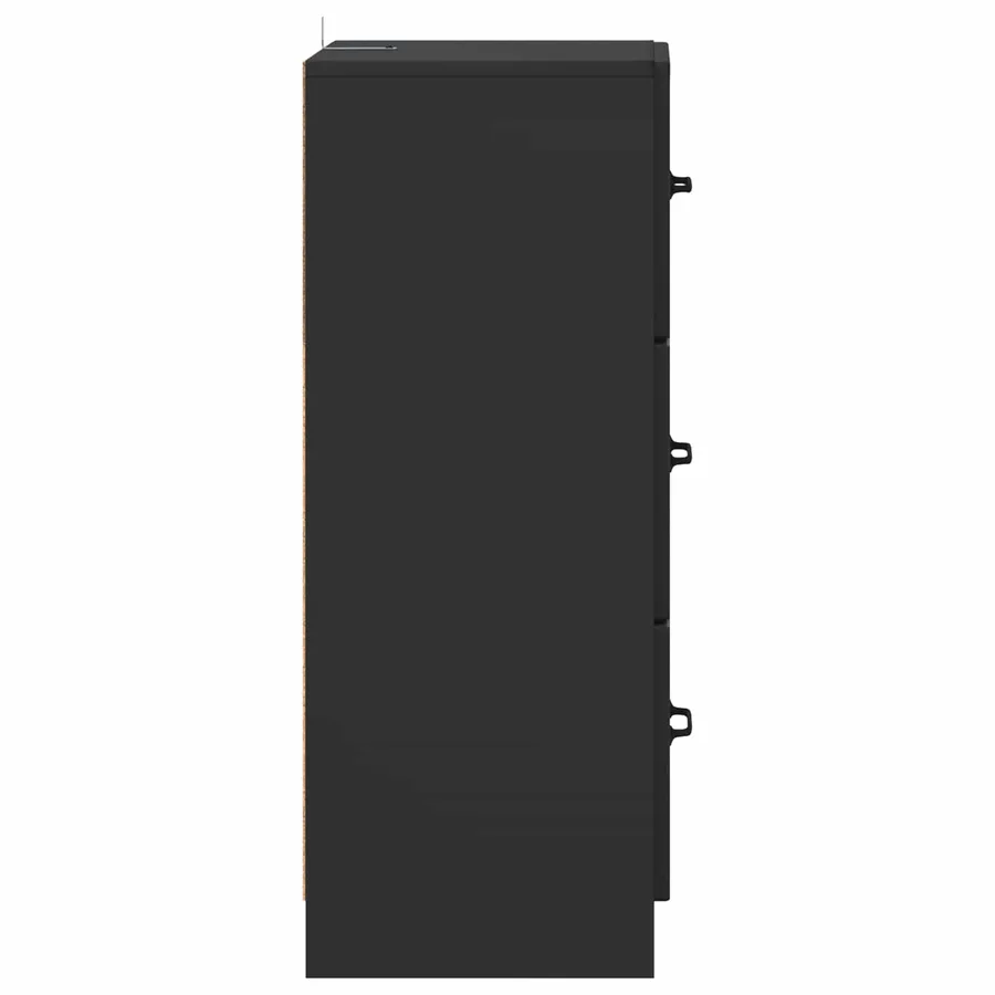 Armoire à tiroirs Noir 33 x 34,5 x 87 cm Bois d'ingénierie - 7