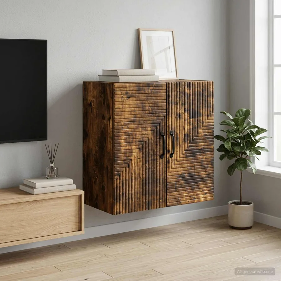 Armoire Murale Chêne fumé 59 x 31 x 60 cm Bois d'ingénierie