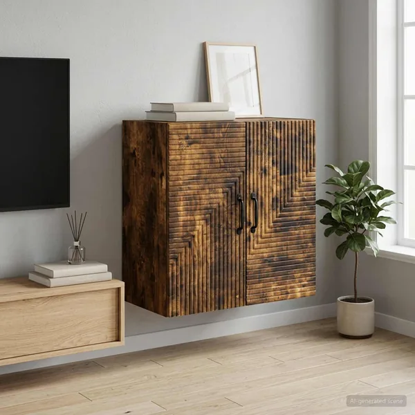 Armoire Murale Chêne fumé 59 x 31 x 60 cm Bois d'ingénierie