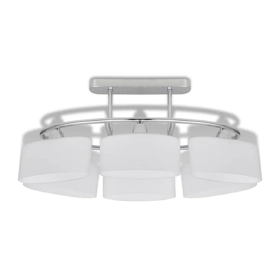 Plafonnier avec abat-jours en verre ellipsoïde 2 pcs E14 - 5