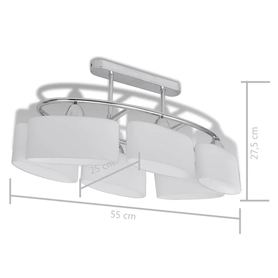 Plafonnier avec abat-jours en verre ellipsoïde 2 pcs E14 - 7