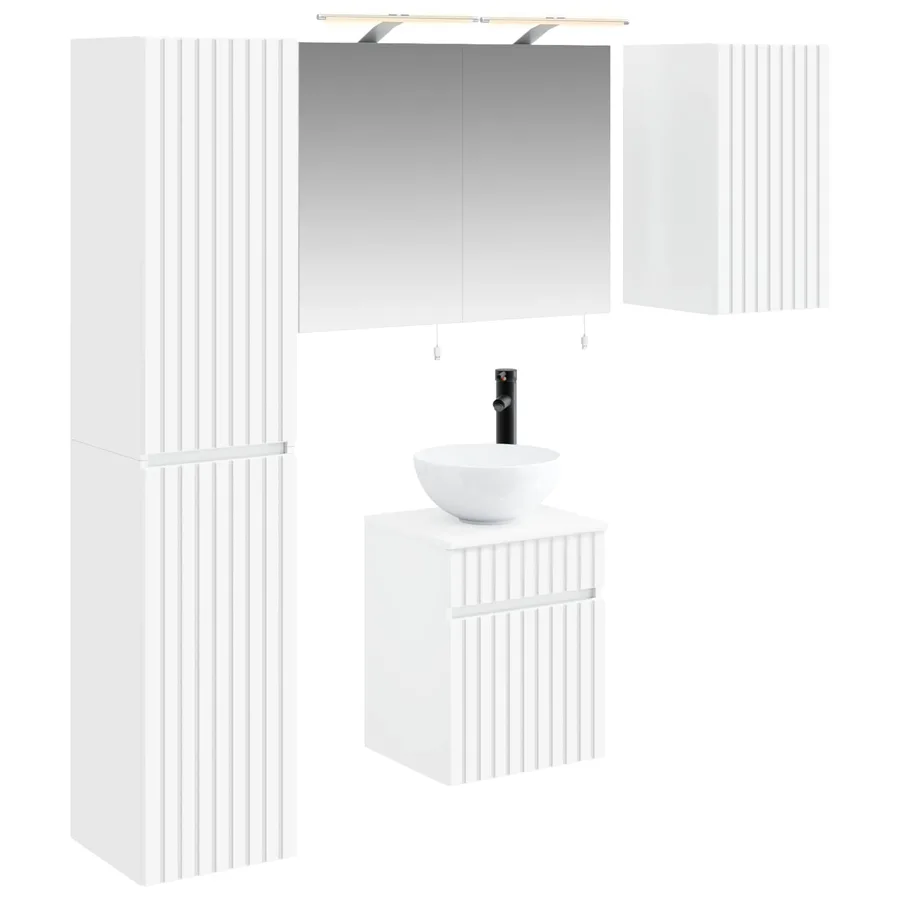 Ensemble d'armoire de salle de bain 5 pcs Blanc - 2