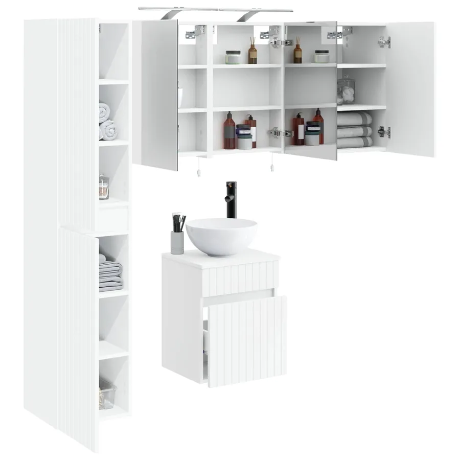 Ensemble d'armoire de salle de bain 5 pcs Blanc - 3