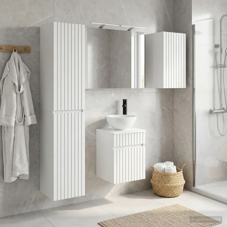 Ensemble d'armoire de salle de bain 5 pcs Blanc - 4
