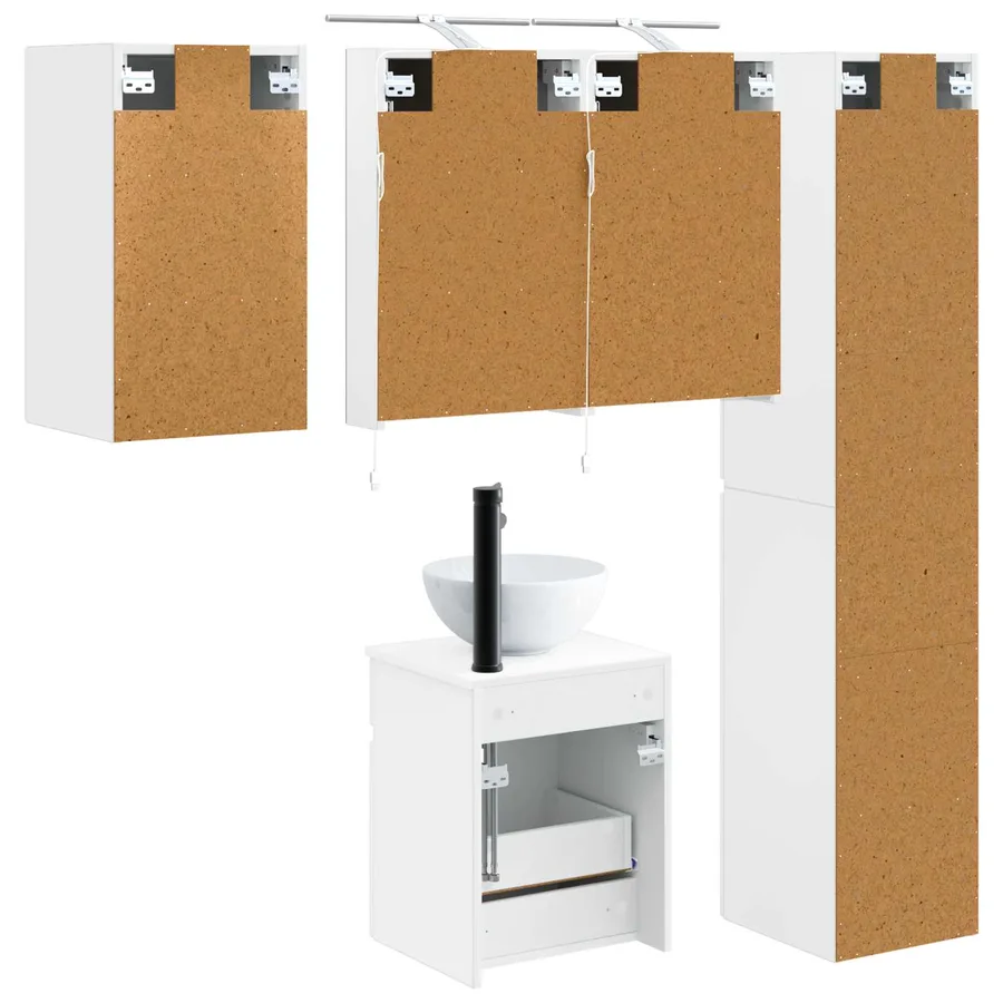 Ensemble d'armoire de salle de bain 5 pcs Blanc - 9