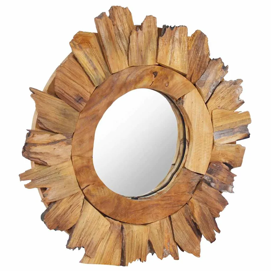 Miroir mural 40 cm Teck Rond - 2