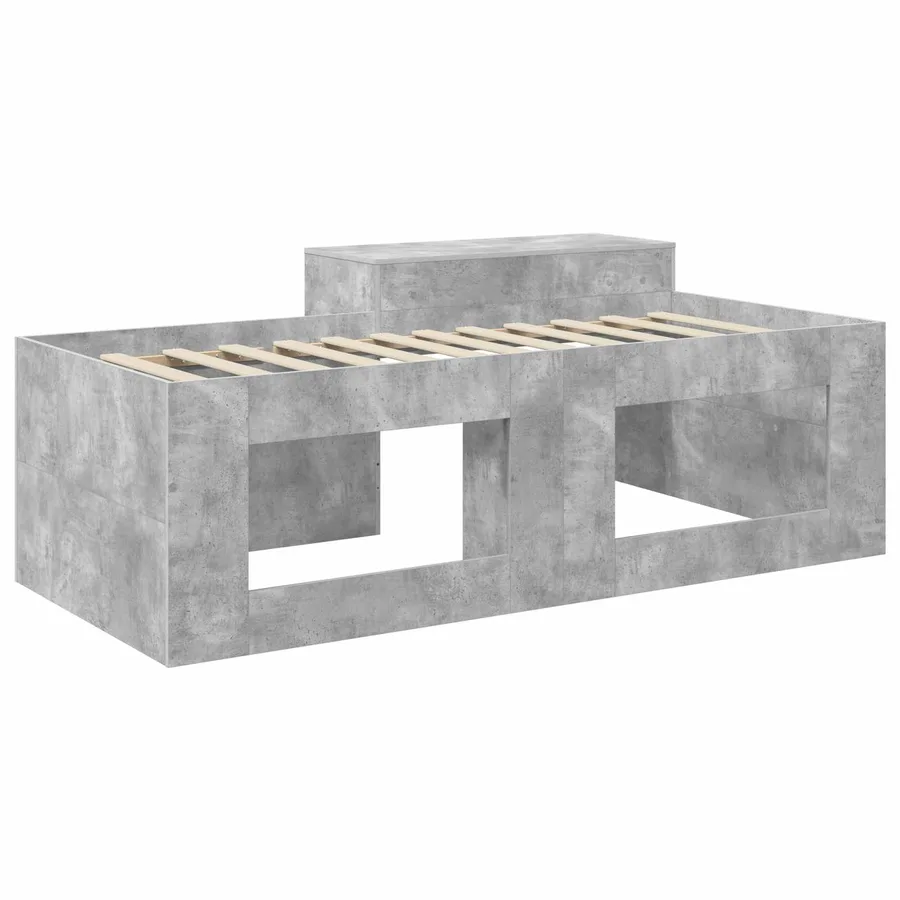 Lit haut pour enfants avec bureau Gris béton 75 x 190 cm - 5