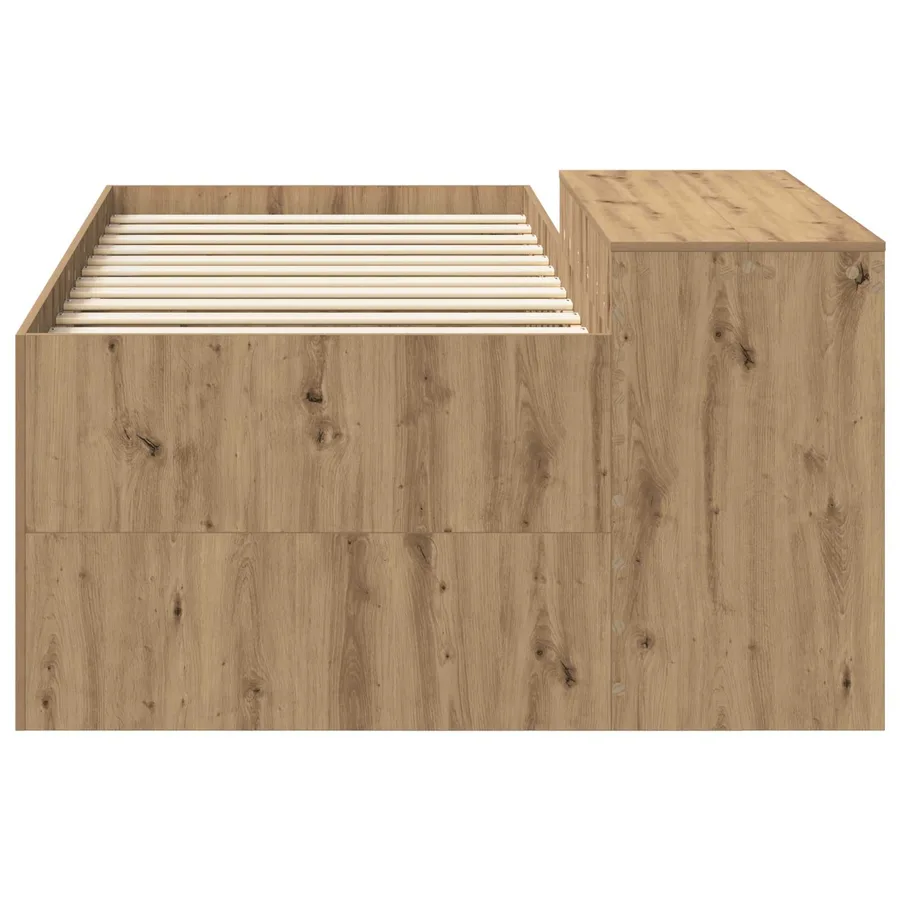 Lit haut pour enfants avec bureau Chêne artisanal 75 x 190 cm - 4