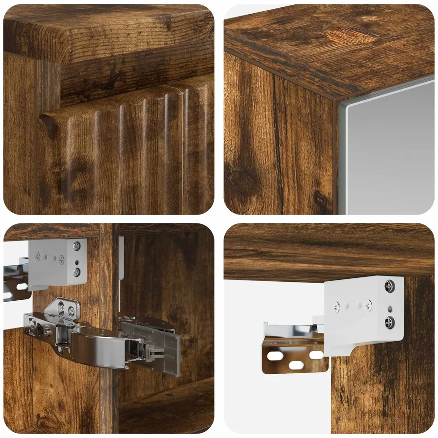 Ensemble d'armoire de salle de bain 5 pcs Chêne fumé - 8