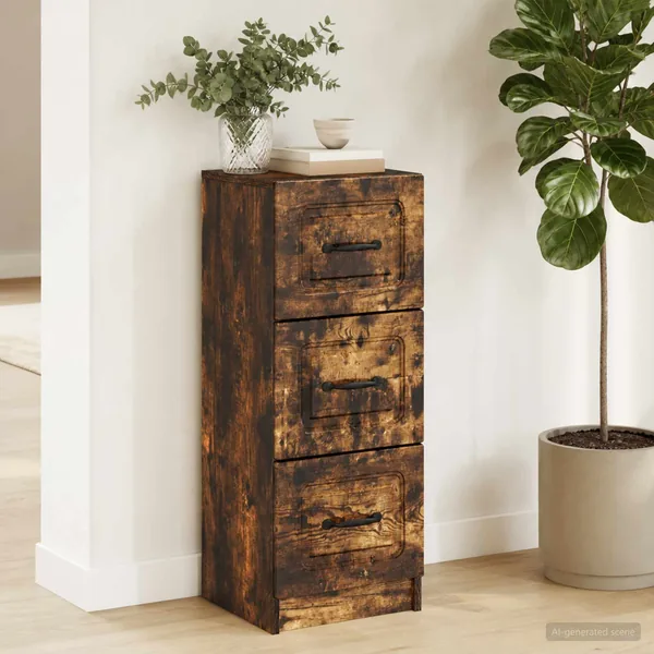 Armoire à tiroirs Chêne fumé 33 x 34,5 x 87 cm