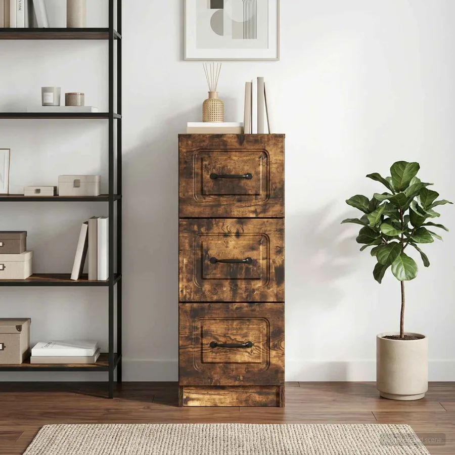 Armoire à tiroirs Chêne fumé 33 x 34,5 x 87 cm - 4