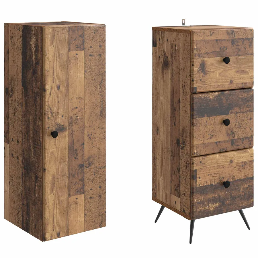Ensemble de Meubles 2 pcs Bois ancien 34,5 x 34,5 x 90 cm - 4
