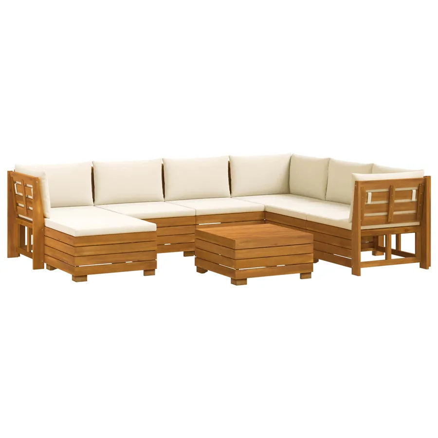 Ensemble de canapés d'extérieur avec coussin 8 Pièce Marron - 2