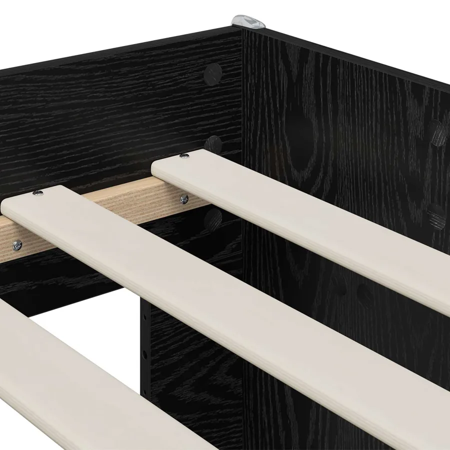 Lit haut pour enfants avec bureau Noir 80 x 200 cm - 6