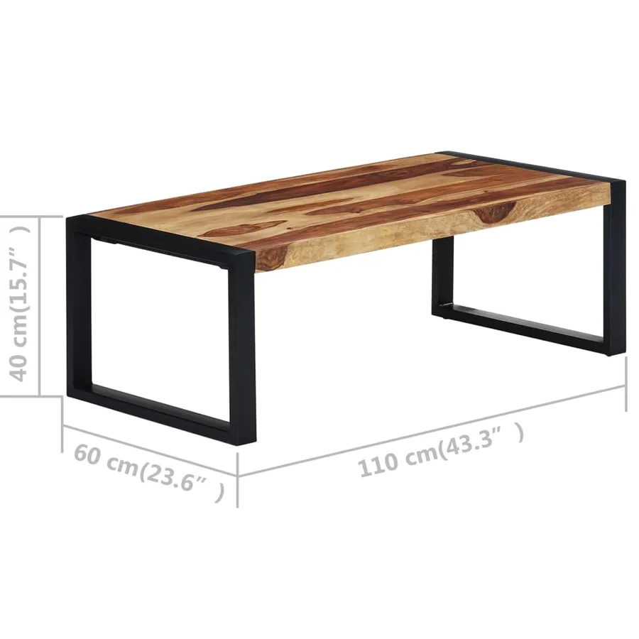 Table basse 110x60x40 cm Bois massif - 5