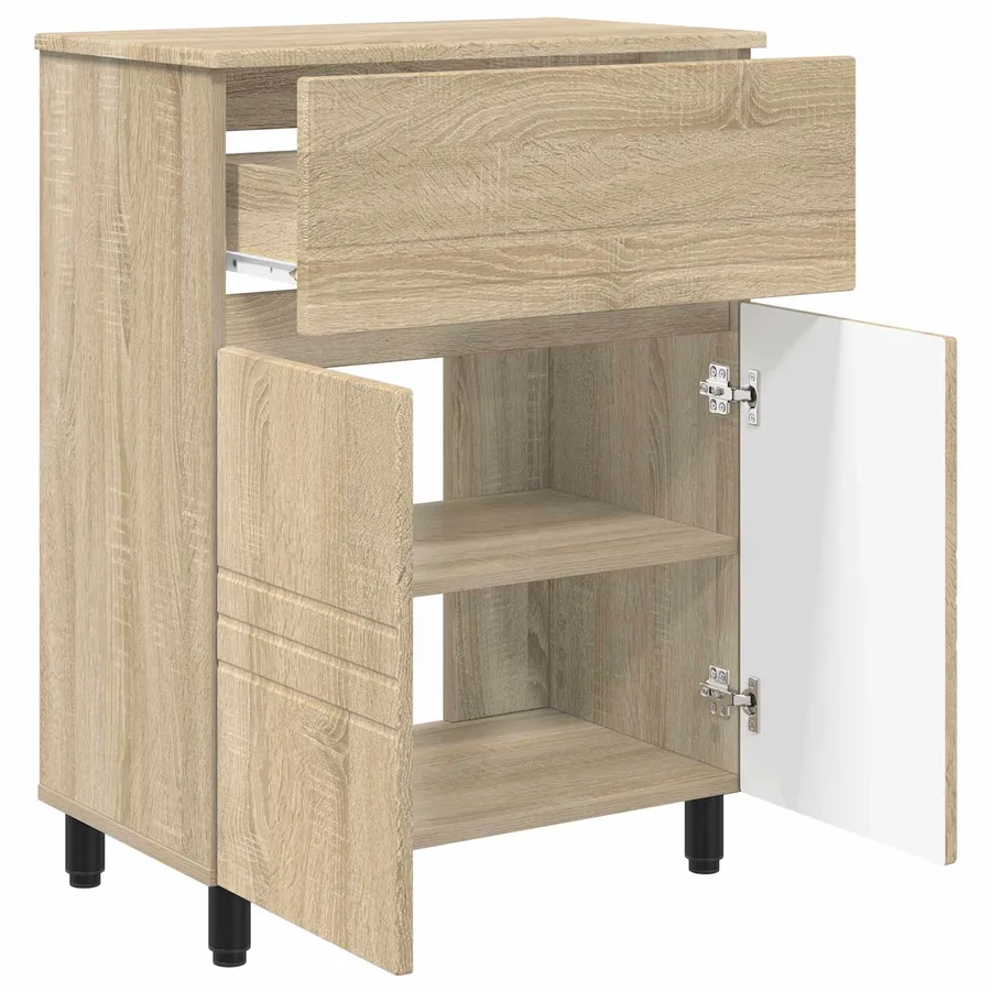 Unité de vanité de salle de bain Chêne Sonoma 60 x 35 x 80 cm - 4