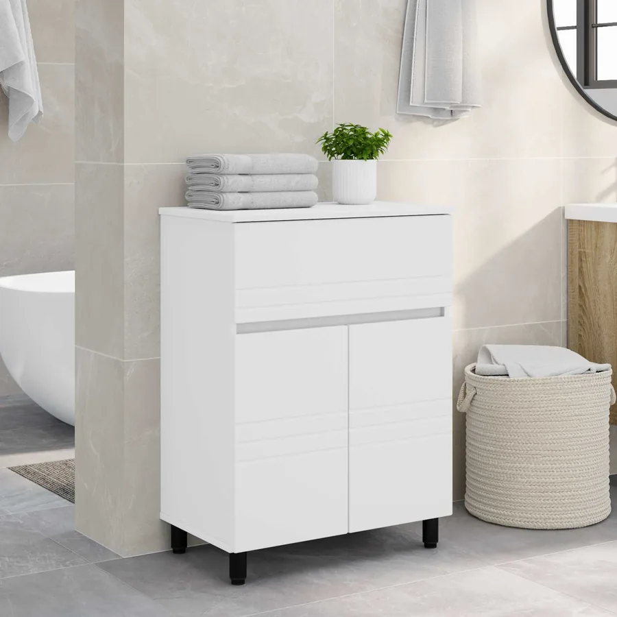 Unité de vanité de salle de bain Blanc 60 x 35 x 80 cm