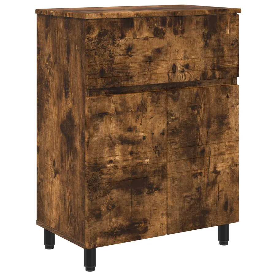 Unité de vanité de salle de bain Chêne fumé 60 x 35 x 80 cm - 2