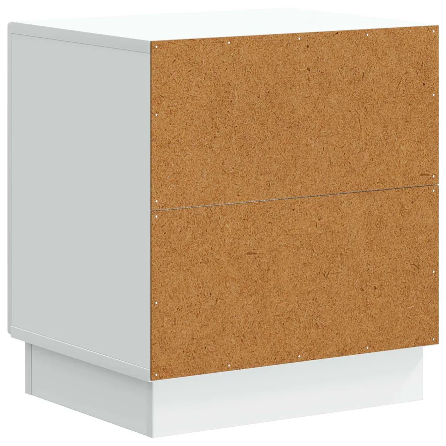 Table de chevet 2 pcs Blanc 43 x 34,5 x 47 cm Bois d'ingénierie - 9