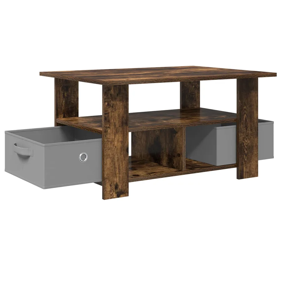 Table basse Chêne fumé 77 x 55 x 42 cm Bois d'ingénierie - 4