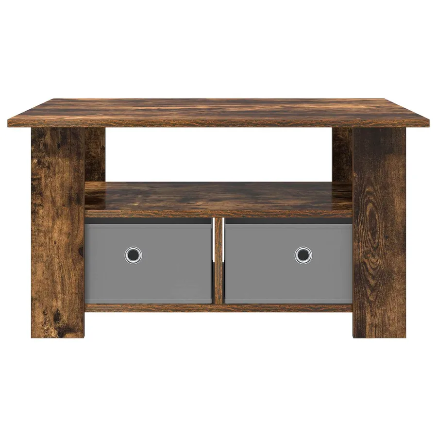 Table basse Chêne fumé 77 x 55 x 42 cm Bois d'ingénierie - 5