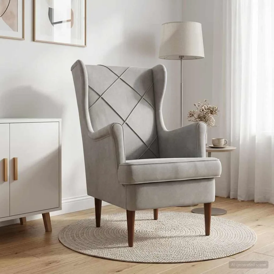 Fauteuil Gris clair Velours