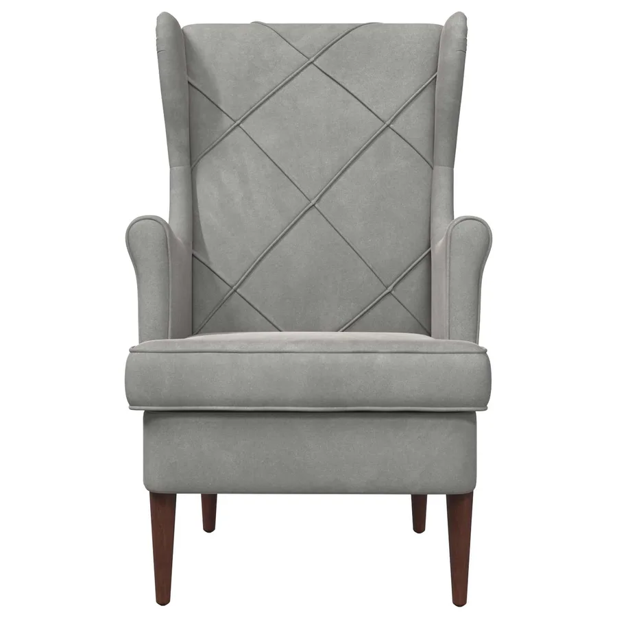 Fauteuil Gris clair Velours - 4