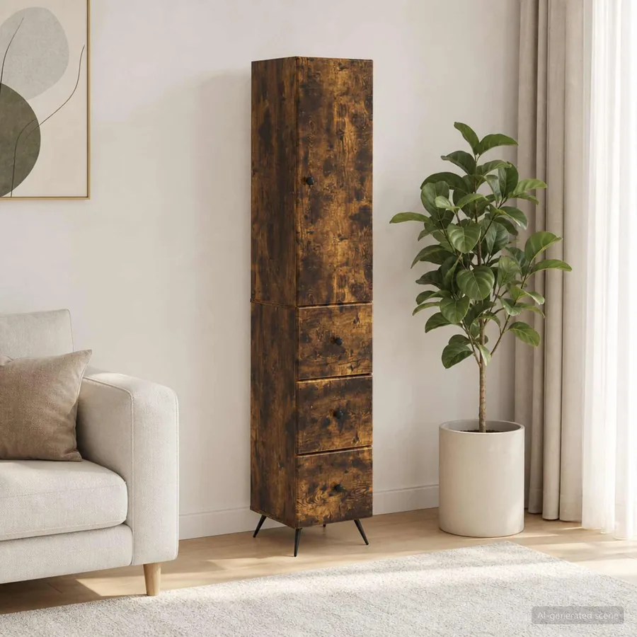 Ensemble de Meubles 2 pcs Chêne fumé 34,5 x 34,5 x 90 cm