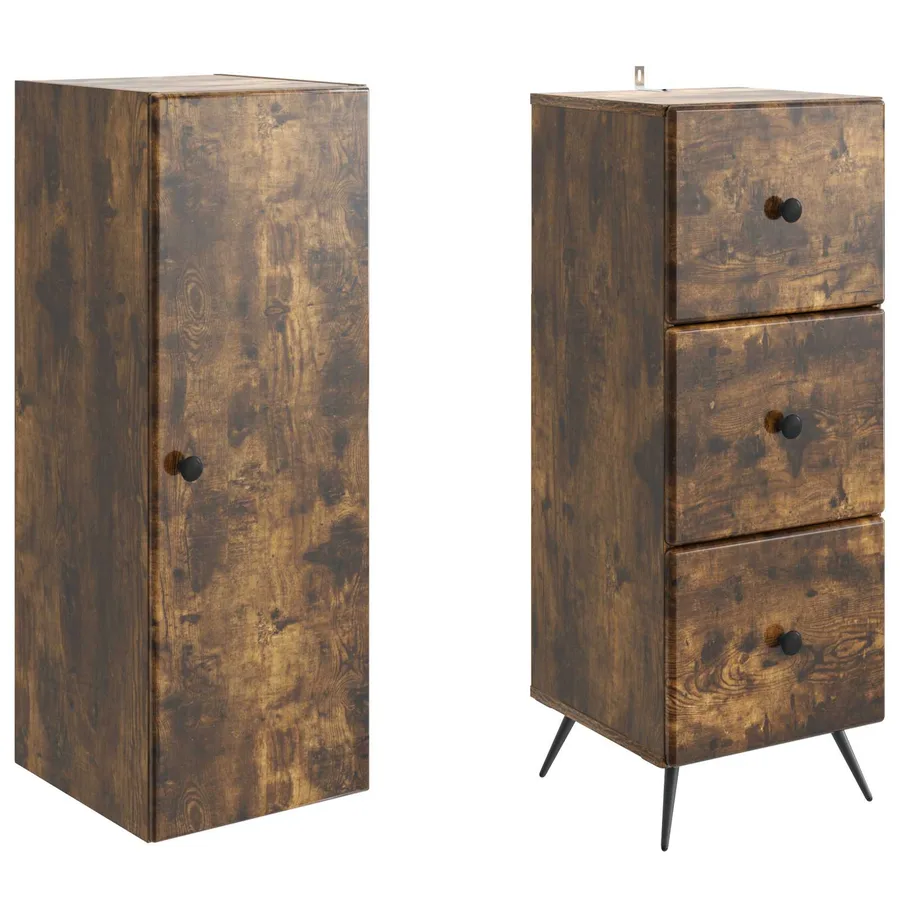 Ensemble de Meubles 2 pcs Chêne fumé 34,5 x 34,5 x 90 cm - 4