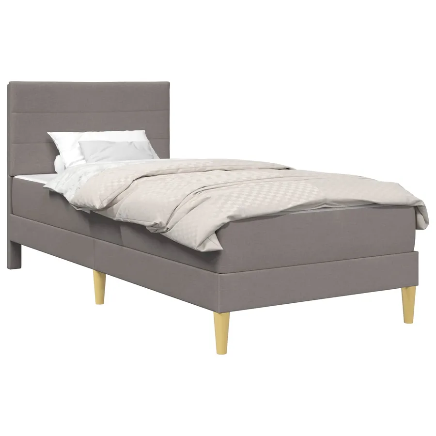 Cadre de lit Taupe 90 x 200 cm Polyester - 2