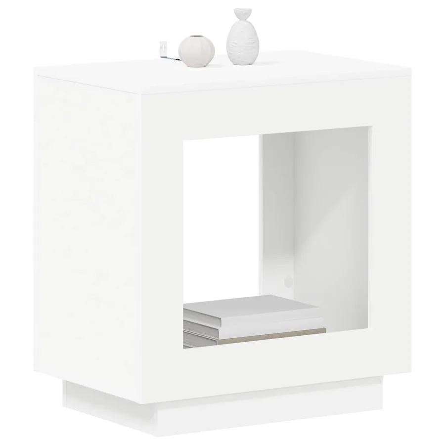 Table d'appoint Blanc 60 x 40 x 65 cm Bois d'ingénierie - 3